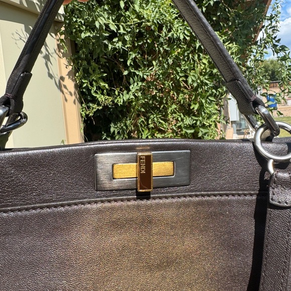 Fendi Large Brown and Gold Ombré Peekaboo Bag - Picture 9 of 11